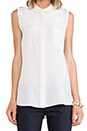 view 5 of 6 Frances Button Down Tank in White Multi