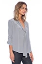 view 2 of 4 Silk Tie Front Blouse in Gull