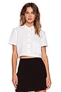 view 1 of 4 Stretch Poplin Crop Top in White