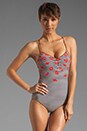 view 1 of 5 Stripey Mademoiselle Danger Crossback Maillot in Ink Blue