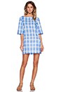 view 4 of 4 Blurred Gingham Lawn Courtney Tunic in Conch Blue Multi