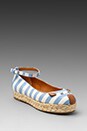 view 1 of 5 Striped Canvas Mouse Espadrille in Blue and Tan