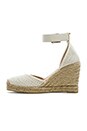 view 5 of 5 Perf Nappa Wedge Espadrille in Talc