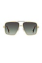 view 1 of 4 Aviator Sunglasses With Chain in Gold Havana