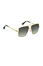 view 3 of 4 Aviator Sunglasses With Chain in Gold Havana