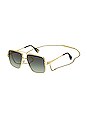 view 4 of 4 Aviator Sunglasses With Chain in Gold Havana