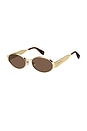 view 2 of 2 Oval Sunglasses in Gold & Brown Havana
