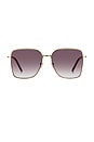 view 1 of 2 Square Sunglasses in Gold, Brown Havana, & Burgundy