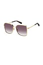 view 2 of 2 Square Sunglasses in Gold, Brown Havana, & Burgundy