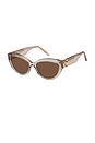 view 2 of 3 Cat Eye Sunglasses in Nude & Brown