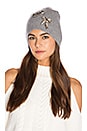 view 1 of 5 Embellished Cashmere Beanie in Grey