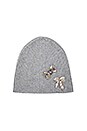 view 5 of 5 Embellished Cashmere Beanie in Grey