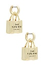 view 1 of 3 The Tote Bag Earrings in Light Antique Gold