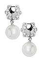 view 2 of 4 Pearl Dot Drop in White & Silver