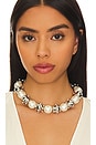 view 3 of 3 Pearl Dot Statement Necklace in White & Silver
