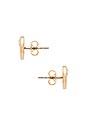 view 2 of 2 MJ Coin Stud Earrings in Crystal & Gold