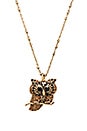 view 1 of 2 Charms Owl Pendant Necklace in Jet Multi & Antique Gold