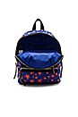 view 4 of 5 Flocked Star Printed Biker Mini Backpack in Web Blue Multi