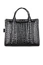 view 2 of 7 The Croc-Embossed Medium Tote Bag in Black