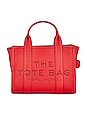view 2 of 6 The Leather Small Tote Bag in True Red