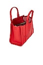 view 5 of 6 The Leather Small Tote Bag in True Red
