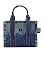 view 2 of 5 The Denim Printed Leather Micro Tote in Denim