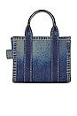view 3 of 5 The Denim Printed Leather Micro Tote in Denim