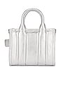 view 3 of 6 The Metallic Leather Crossbody Tote Bag in Silver