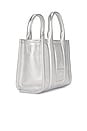 view 4 of 6 The Metallic Leather Crossbody Tote Bag in Silver