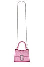 view 1 of 6 The Galactic Glitter St. Marc Mini Top Handle Bag in Lipstick Pink