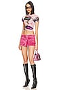 view 6 of 6 The Galactic Glitter St. Marc Mini Top Handle Bag in Lipstick Pink