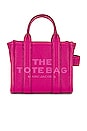 view 2 of 6 The Leather Crossbody Tote Bag in Lipstick Pink
