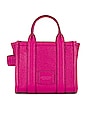 view 3 of 6 The Leather Crossbody Tote Bag in Lipstick Pink