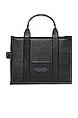 view 2 of 6 The Leather Medium Tote Bag in Black