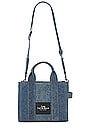 view 1 of 5 The Crystal Denim Small Tote Bag in Light Blue Crystal