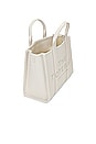 view 5 of 6 The Leather Medium Tote in Cotton & Silver