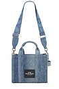 view 1 of 6 The Crystal Denim Small Tote Bag in Light Blue Crystal