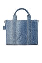 view 3 of 6 The Crystal Denim Small Tote Bag in Light Blue Crystal