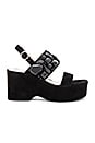 view 1 of 5 Lily Embellished Wedge Sandal in Black