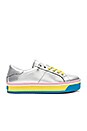 view 1 of 6 Empire Multi Color Sole Sneaker in Silver & Yellow Multi