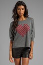 view 1 of 5 Cross Stitch Heart Sweater in Medium Grey