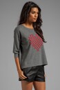 view 2 of 5 Cross Stitch Heart Sweater in Medium Grey