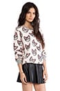view 2 of 4 Meow Print Sweatshirt in Candy