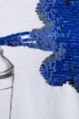 view 4 of 4 Sequin Spray Can Tee in White/Blue in White & Blue