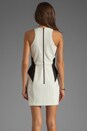 view 4 of 5 Zip Front Peplum Dress in Black/Ivory in Black & Ivory