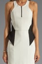 view 5 of 5 Zip Front Peplum Dress in Black/Ivory in Black & Ivory