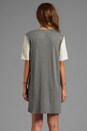 view 4 of 5 Leather Front Tee Dress in Grey & Bone