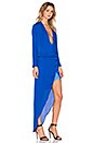 view 2 of 4 Long Sleeve Contrast Slip Gown in Blue
