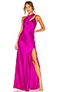 view 1 of 3 One Shoulder Gown in Fuchsia