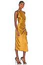 view 2 of 4 Asymmetrical Gathered Dress in Ochre